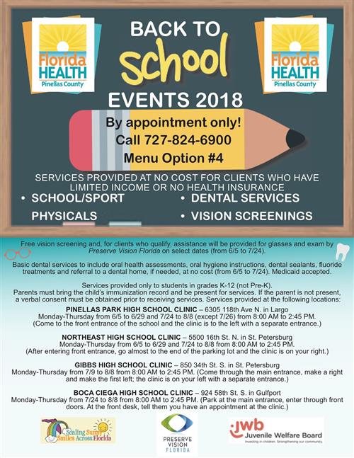 Back tp School Events 2018 Back tp School Events 2018